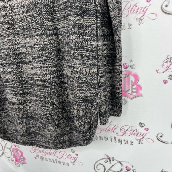 Volcom sweater knit crochet heathered grey black Charcoal Women's Sweater - Picture 4 of 8